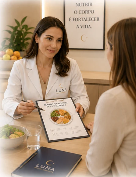 Ilustração de atendimento em nutrição oncológica
