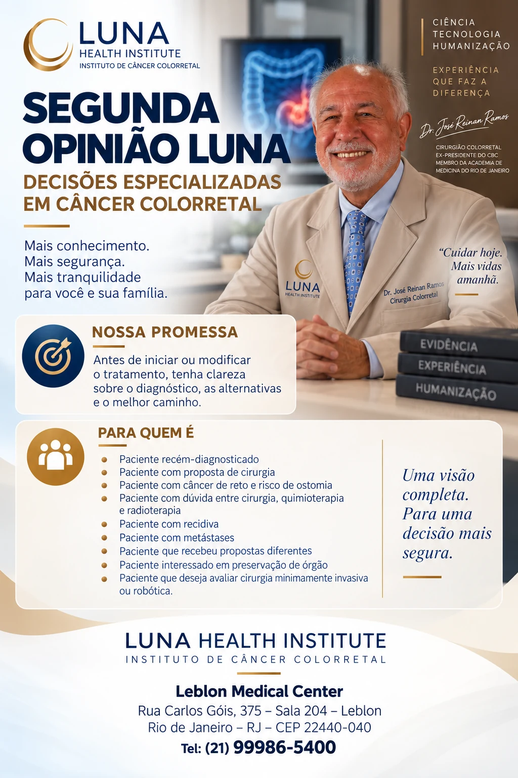 Campanha institucional Segunda Opinião LUNA, com Dr. José Reinan Ramos.